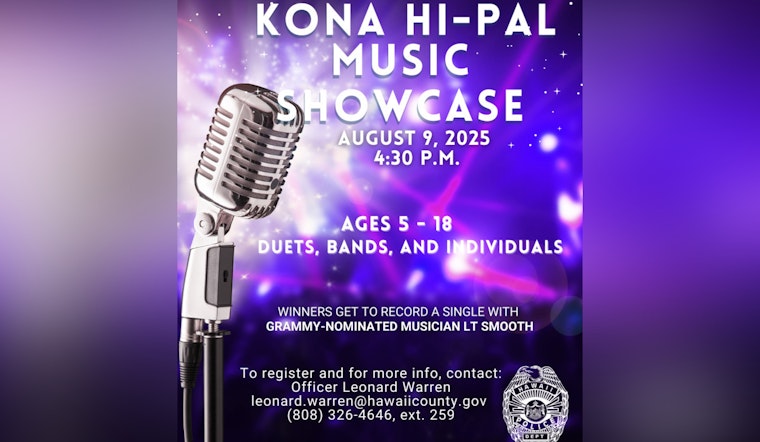 Inaugural Kona HI-PAL Youth Music Showcase to Ignite Local Talent with Grammy-Nominee LT Smooth