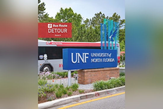 Jacksonville Commuters Should Expect Route 8 Detours Near UNF Campus from June 4 to 22