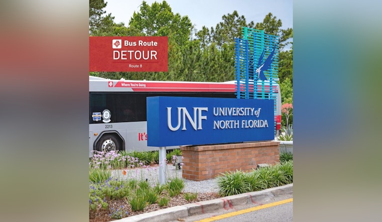Jacksonville Commuters Should Expect Route 8 Detours Near UNF Campus from June 4 to 22