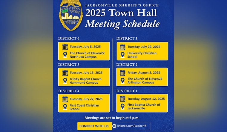 Jacksonville Sheriff's Office to Host Summer Town Halls for Community Engagement
