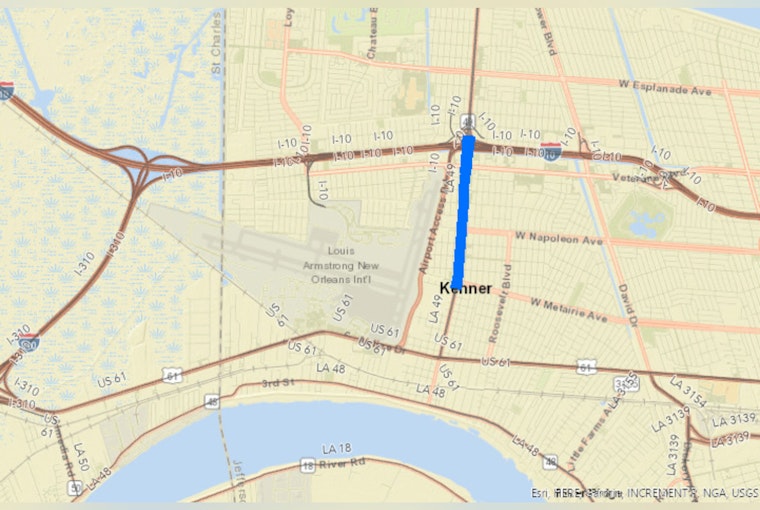 Jefferson Parish Alert, Lane Closures on LA 49 Williams Blvd for Sidewalk and Curb Ramp Repairs