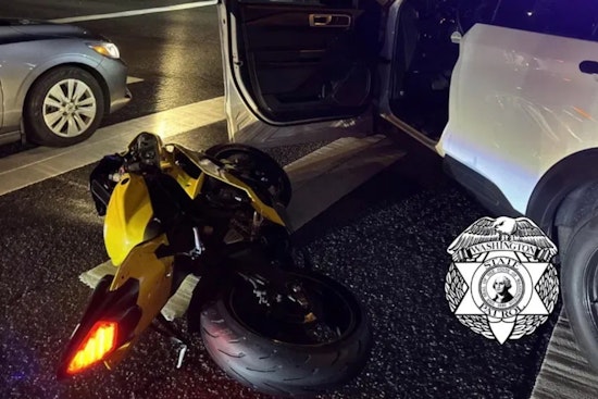 Kent Motorcyclist Arrested After Crashing into WSP Vehicle During High-Speed Chase on SR 167