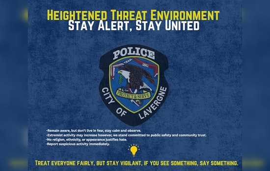 La Vergne Police Department Calls for Vigilance Amid Increased Security Risks Following U.S. Airstrikes on Iran
