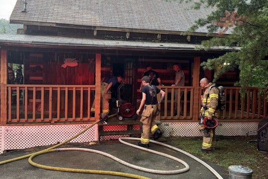 Lightning Strike Sparks Cabin Fire in Walden's Creek, Swift Response by Firefighters Prevents Injuries