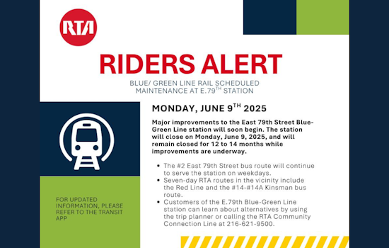 Major Upgrade Ahead: Cleveland's E. 79th Street Station Set for 12-Month Closure, GCRTA Offers Travel Alternatives