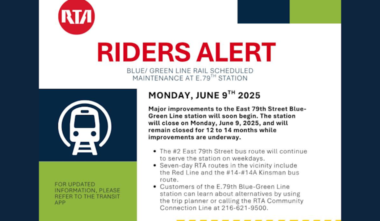 Major Upgrade Ahead: Cleveland's E. 79th Street Station Set for 12-Month Closure, GCRTA Offers Travel Alternatives