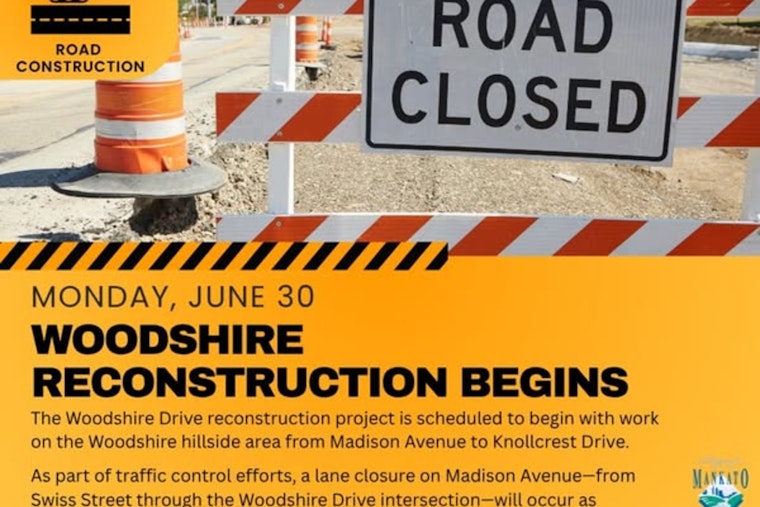 Mankato Prepares for Traffic Delays with Woodshire Drive Reconstruction Beginning June 30