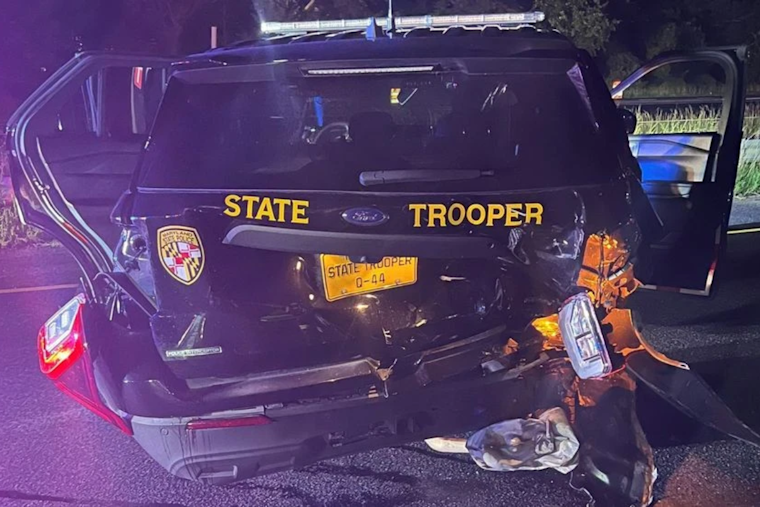 Maryland State Trooper Injured after Patrol Car Struck by Tesla on Capital Beltway