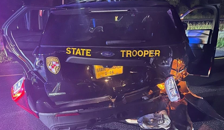 Maryland State Trooper Injured after Patrol Car Struck by Tesla on Capital Beltway