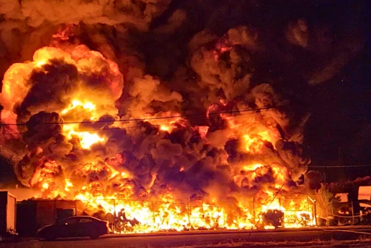 Massive Early Morning Blaze Destroys Menifee Tire Shop, Displaces Residents and Damages Neighboring Properties
