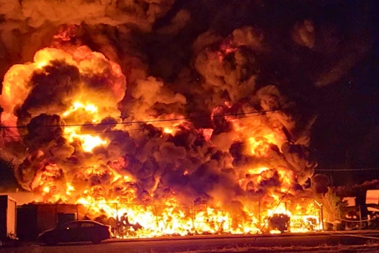Massive Early Morning Blaze Destroys Menifee Tire Shop, Displaces Residents and Damages Neighboring Properties