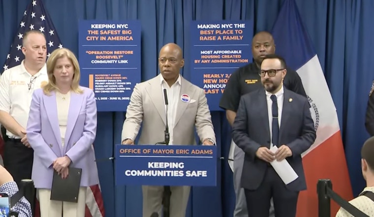 Mayor Eric Adams Announces Over 28% Crime Reduction on Roosevelt Avenue in Queens After 'Operation Restore Roosevelt'