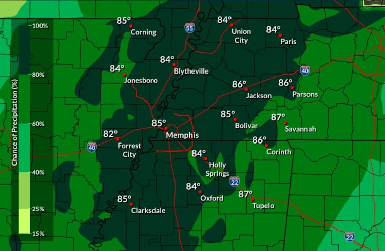 Memphis Braces for Showers and Thunderstorms, Highs Near 92 Degrees Expected