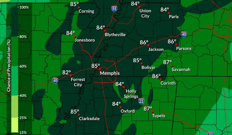 Memphis Braces for Showers and Thunderstorms, Highs Near 92 Degrees Expected
