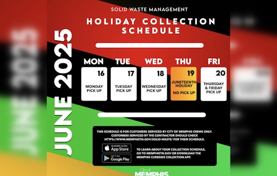 Memphis City Offices to Close for Juneteenth and Revised Trash Collection Schedule Announced