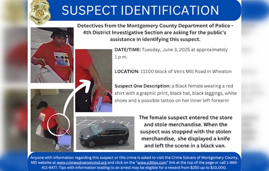 Montgomery County Police Solicit Public's Help to Identify Suspect in Veirs Mill Road Theft and Assault