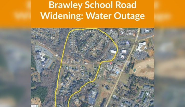 Mooresville Announces Overnight Water Outage in Churchill Estates and Windsor Woods Due to Brawley School Road Project