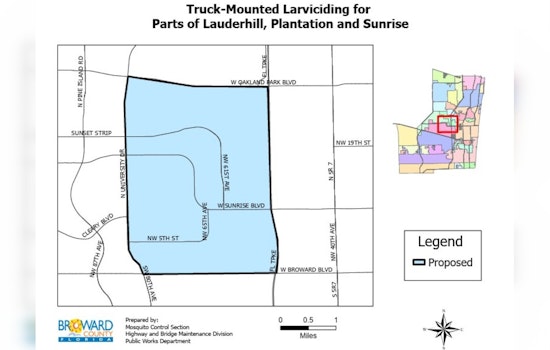 Mosquito Control Operations Set to Launch in Lauderhill, Plantation, and Sunrise to Prevent Vector-Borne Diseases