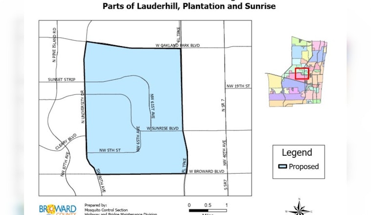 Mosquito Control Operations Set to Launch in Lauderhill, Plantation, and Sunrise to Prevent Vector-Borne Diseases
