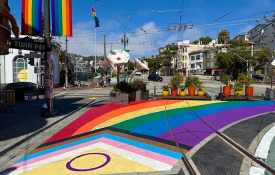 Large-Scale Pride Flag Mural at Castro's Jane Warner Plaza Completed