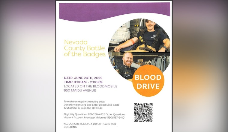 Nevada County Braces for 'Battle of the Badges' Blood Drive Showdown Next Tuesday