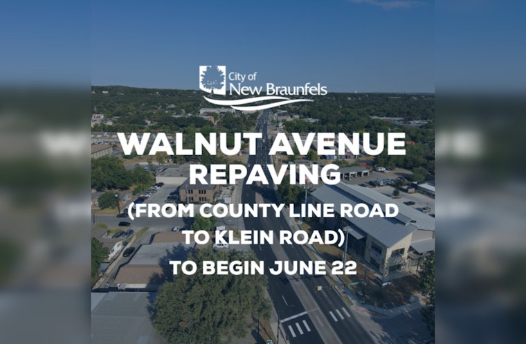 New Braunfels' Nighttime Commuters Alert, Walnut Avenue Set for Overnight Repaving Starting June 22