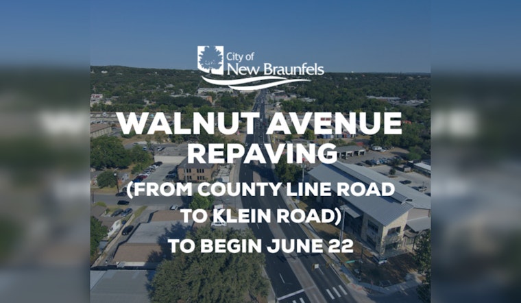 New Braunfels' Nighttime Commuters Alert, Walnut Avenue Set for Overnight Repaving Starting June 22