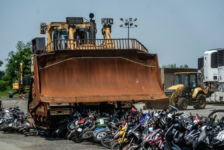 New York City Officials Crush Illegal Mopeds and E-Bikes in Staten Island to Uphold Traffic Laws
