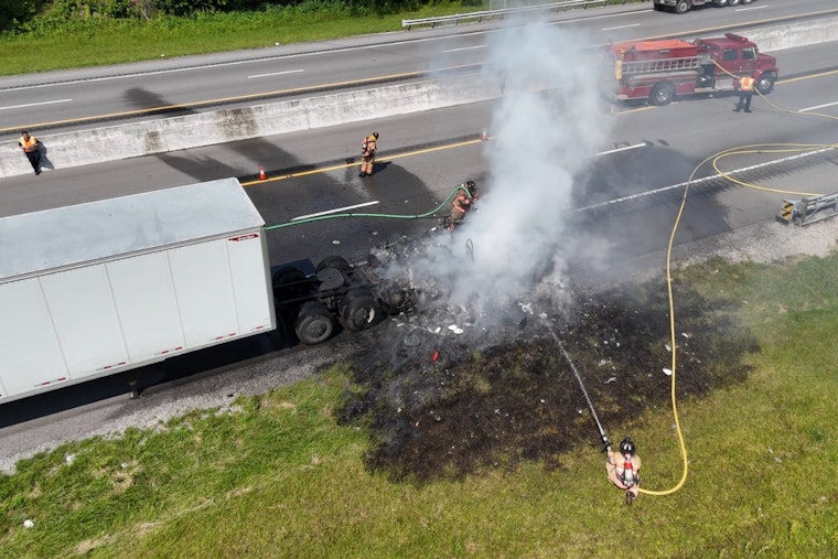 No Injuries as Fire Engulfs Semi Truck on I-40 in Putnam County, Disrupting Traffic