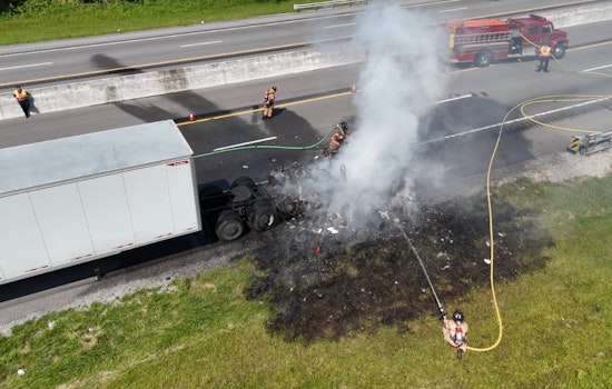 No Injuries as Fire Engulfs Semi Truck on I-40 in Putnam County, Disrupting Traffic