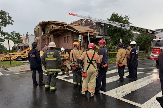 No Injuries Reported After Building Collapses Amidst Storm in Northeast D.C., Emergency Services Respond Swiftly