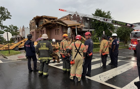 No Injuries Reported After Building Collapses Amidst Storm in Northeast D.C., Emergency Services Respond Swiftly
