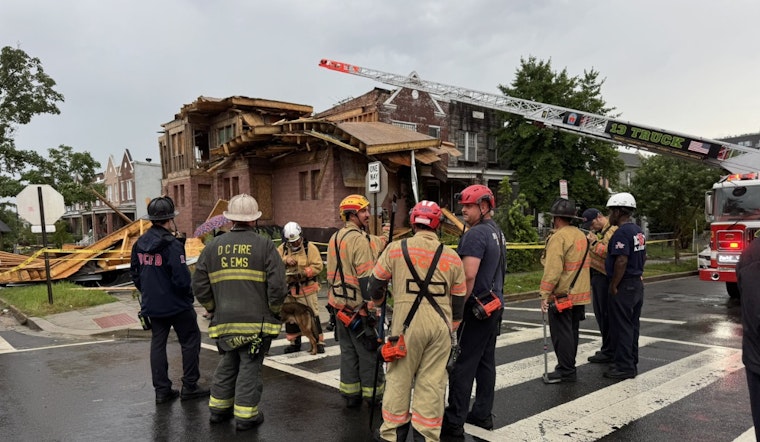 No Injuries Reported After Building Collapses Amidst Storm in Northeast D.C., Emergency Services Respond Swiftly
