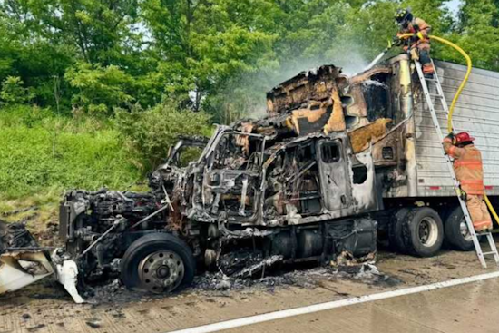 No Injuries Reported as Tractor-Trailer Erupts in Flames on I-79 in Washington County, Causes Traffic Delays