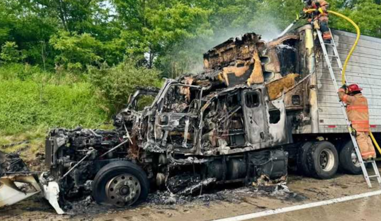No Injuries Reported as Tractor-Trailer Erupts in Flames on I-79 in Washington County, Causes Traffic Delays