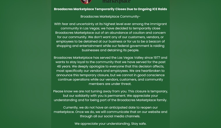 North Las Vegas' Beloved Broadacres Marketplace Closes Amid Immigrant Community's Fears of ICE Raids