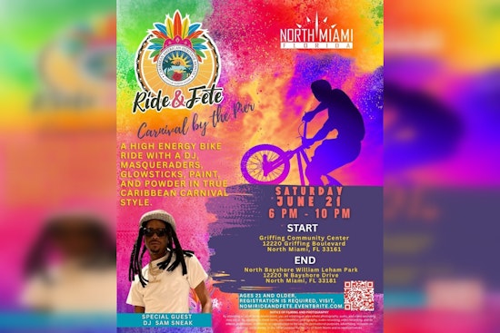 North Miami Celebrates Caribbean American Heritage Month with "Ride & Fête: Carnival by the Pier" Bike Event