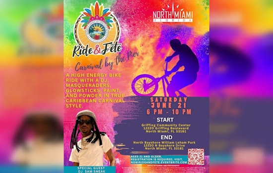 North Miami Celebrates Caribbean American Heritage Month with "Ride & Fête: Carnival by the Pier" Bike Event