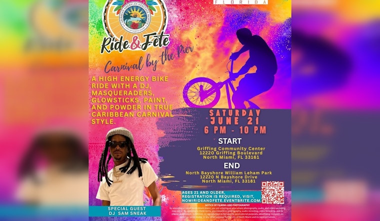 North Miami Celebrates Caribbean American Heritage Month with "Ride & Fête: Carnival by the Pier" Bike Event