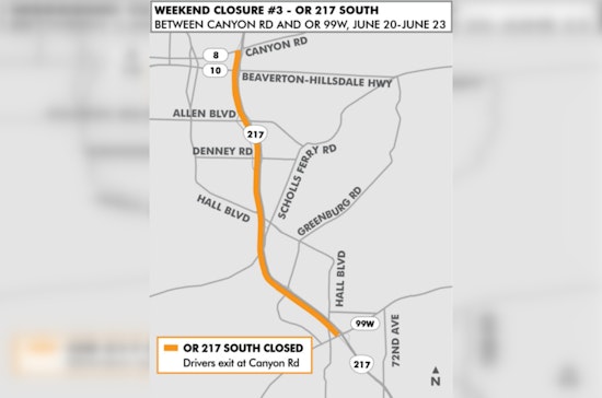 ODOT Announces Third June Closure for Southbound OR 217: Detours and Cautions in Place for Weekend Construction