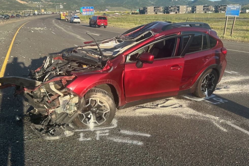 Oil Spill and Injuries After Semi Tanker Collides with Elk on I-80 in Summit County