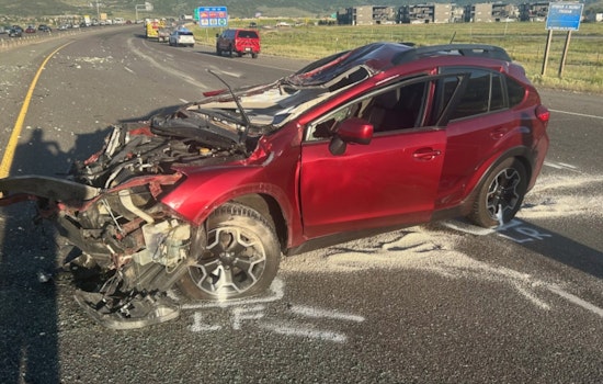 Oil Spill and Injuries After Semi Tanker Collides with Elk on I-80 in Summit County