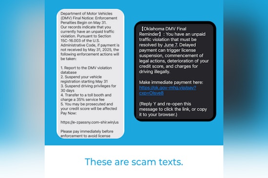 Oklahomans Warned of Phony Traffic Fine Text Message Scams by Service Oklahoma