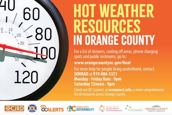 Orange County Issues Extreme Heat Warning as Cooling Centers Open in Carrboro, Chapel Hill, and Hillsborough