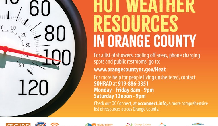 Orange County Issues Extreme Heat Warning as Cooling Centers Open in Carrboro, Chapel Hill, and Hillsborough