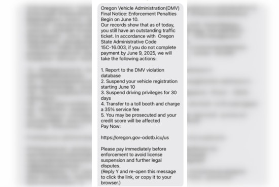 Oregon DMV Warns Citizens of New Text and Email Scam Threatening License Suspension