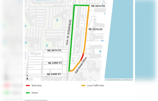 Overnight Utility Work Disrupts Traffic on Galt Ocean Drive in Fort Lauderdale