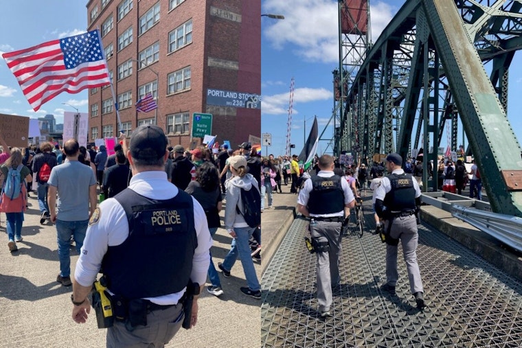 Peaceful Thousands March Through Portland's Downtown in a Testament to Free Speech and Public Order