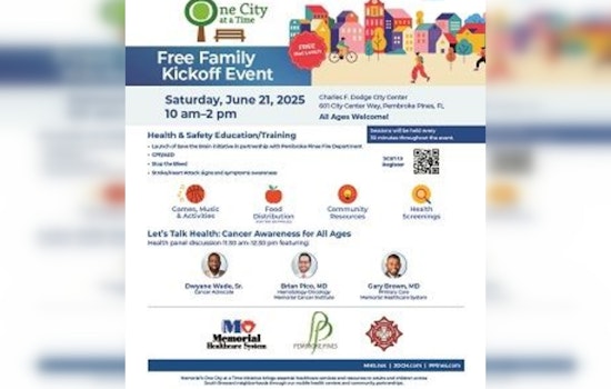 Pembroke Pines Partners with Memorial Healthcare for Free "One City at a Time" Health Kickoff Event