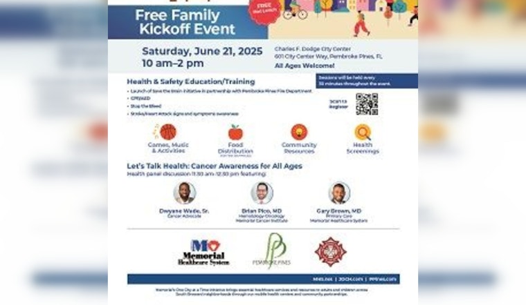 Pembroke Pines Partners with Memorial Healthcare for Free "One City at a Time" Health Kickoff Event